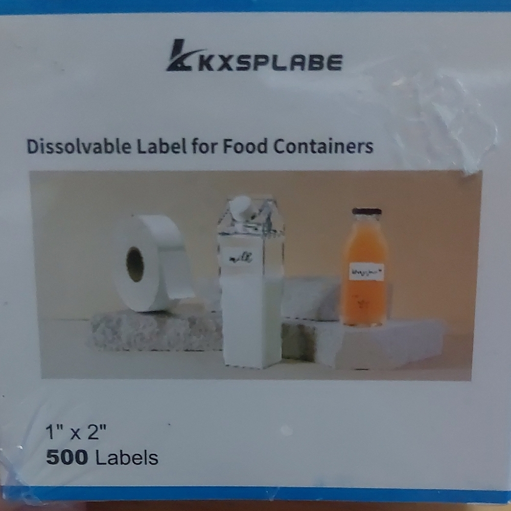 🏡 Dissolvable Food Container Labels - White